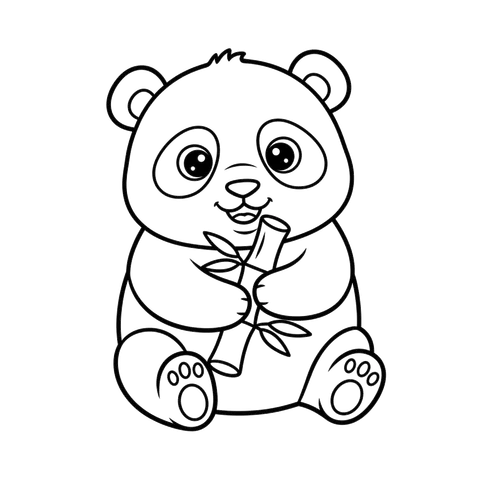 Baby Panda free baby animals coloring page line art