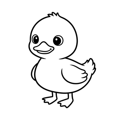 Duckling free baby animals coloring page line art