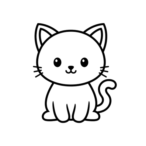 Kitten free baby animals coloring page line art