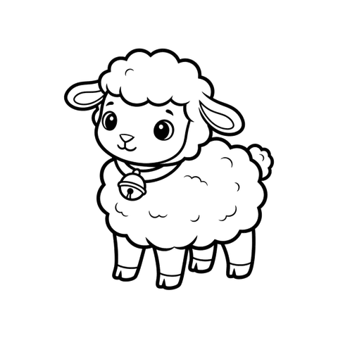 Lamb free baby animals coloring page line art