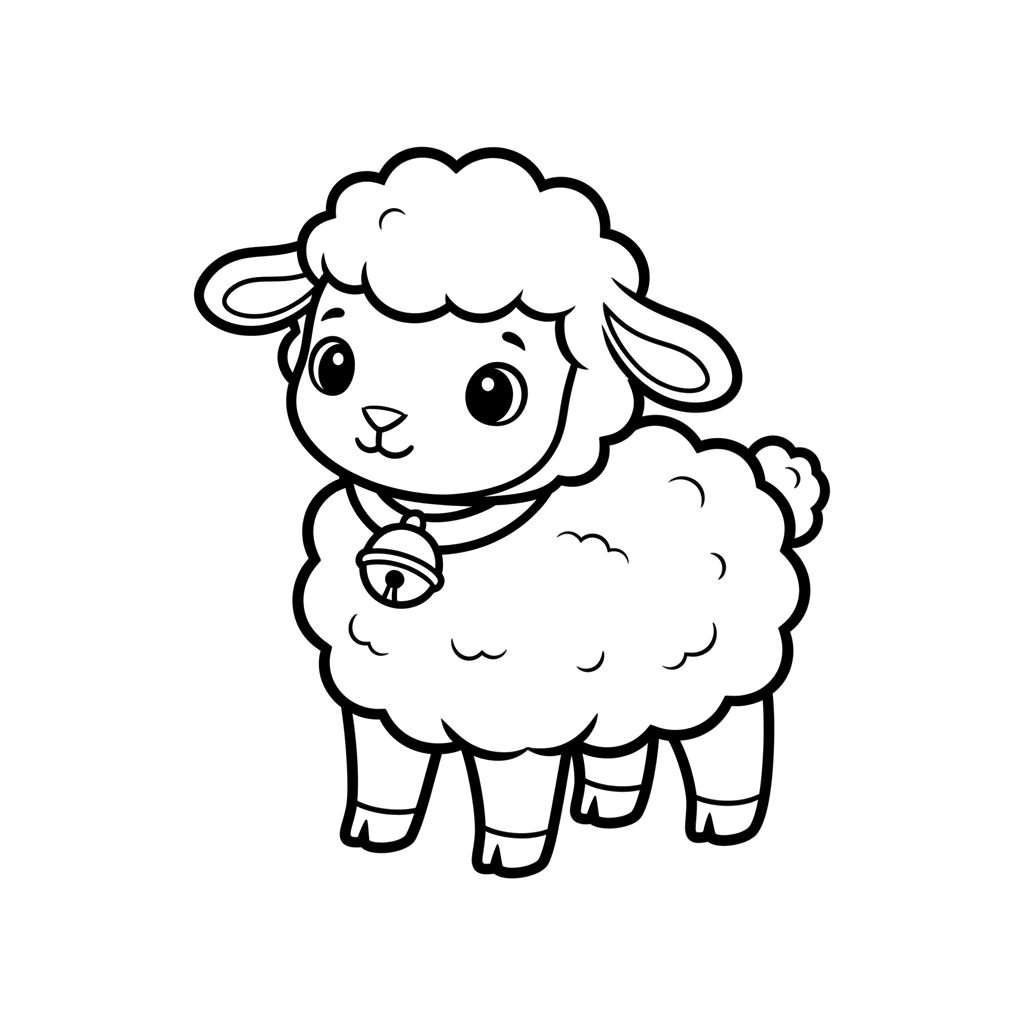 Lamb free baby animals coloring page line art