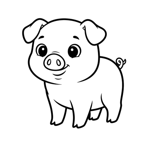 Piglet free baby animals coloring page line art