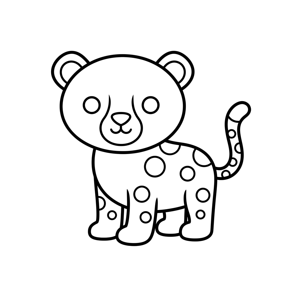 Cheetah free big cats coloring page line art