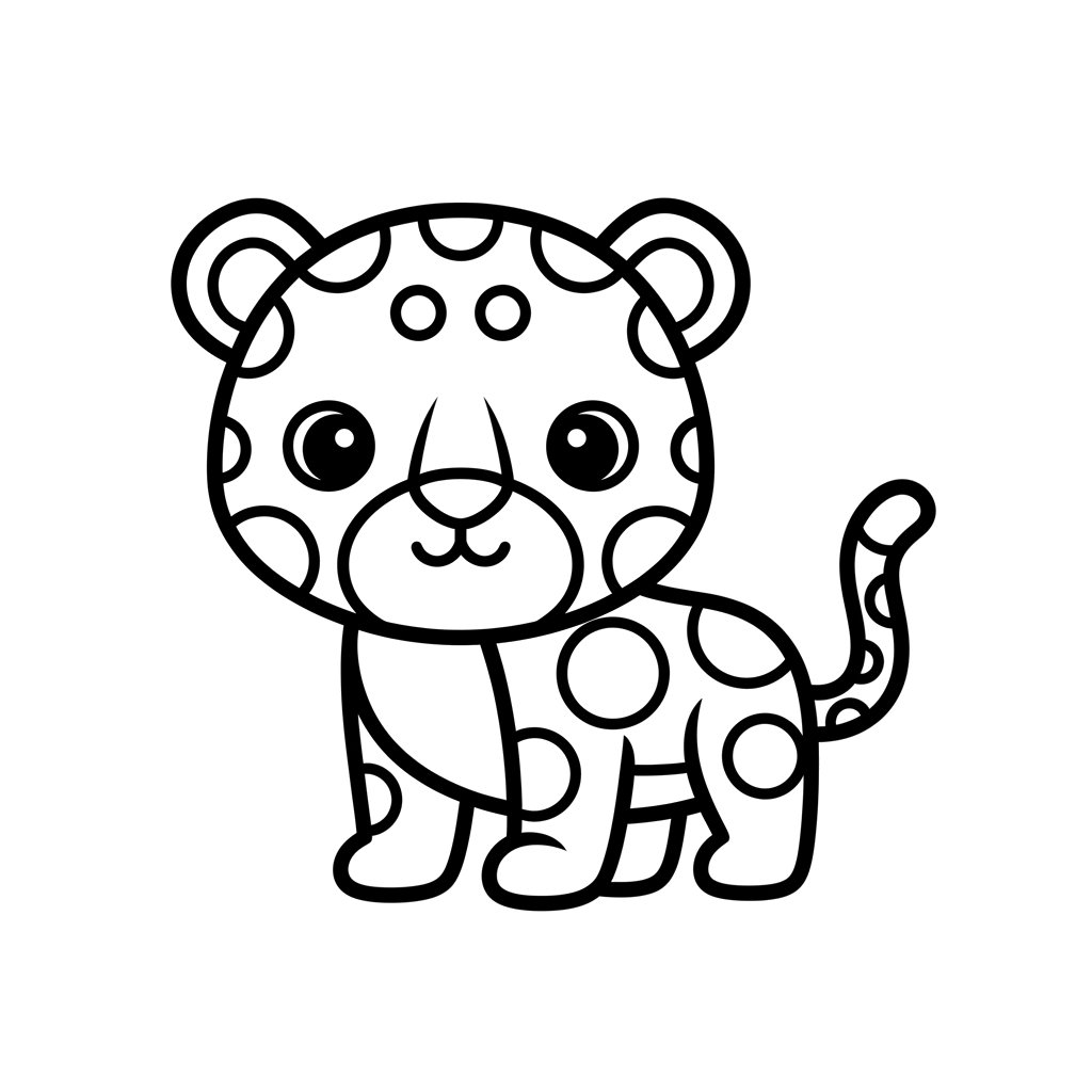 Jaguar free big cats coloring page line art
