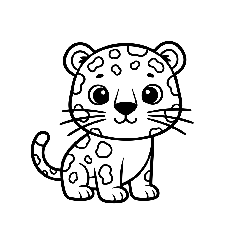 Leopard free big cats coloring page line art