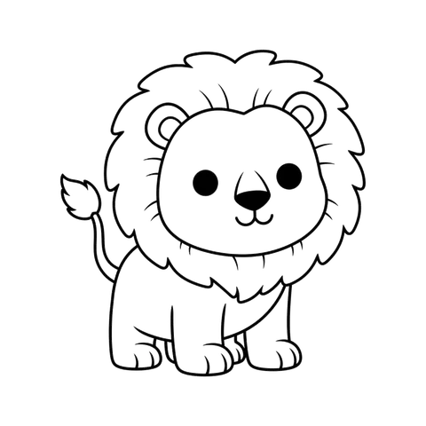 Lion free big cats coloring page line art