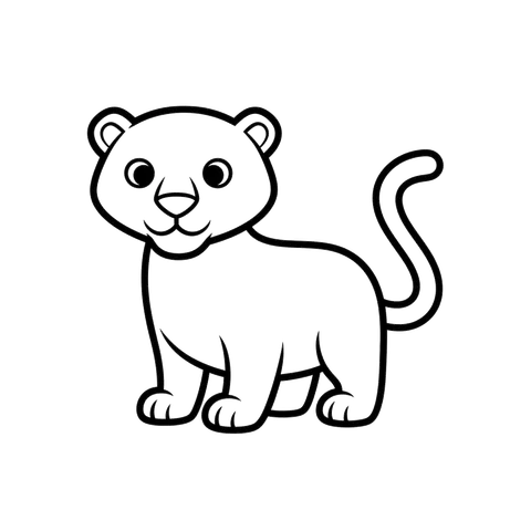 Panther free big cats coloring page line art