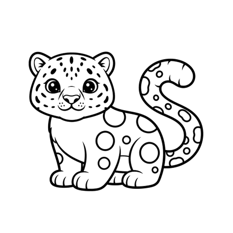 Snow Leopard free big cats coloring page line art