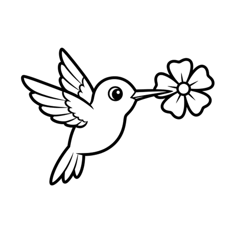 Hummingbird free birds coloring page line art