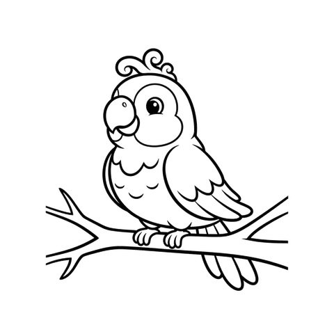 Parrot free birds coloring page line art