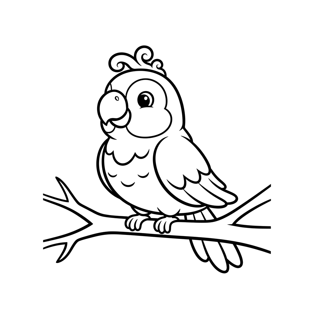 Parrot free birds coloring page line art