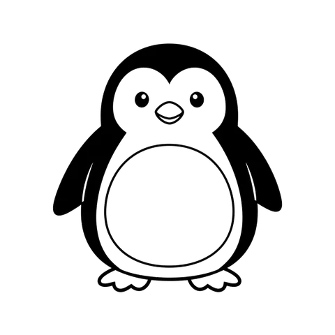 Penguin free birds coloring page line art