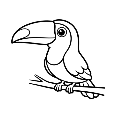 Toucan free birds coloring page line art