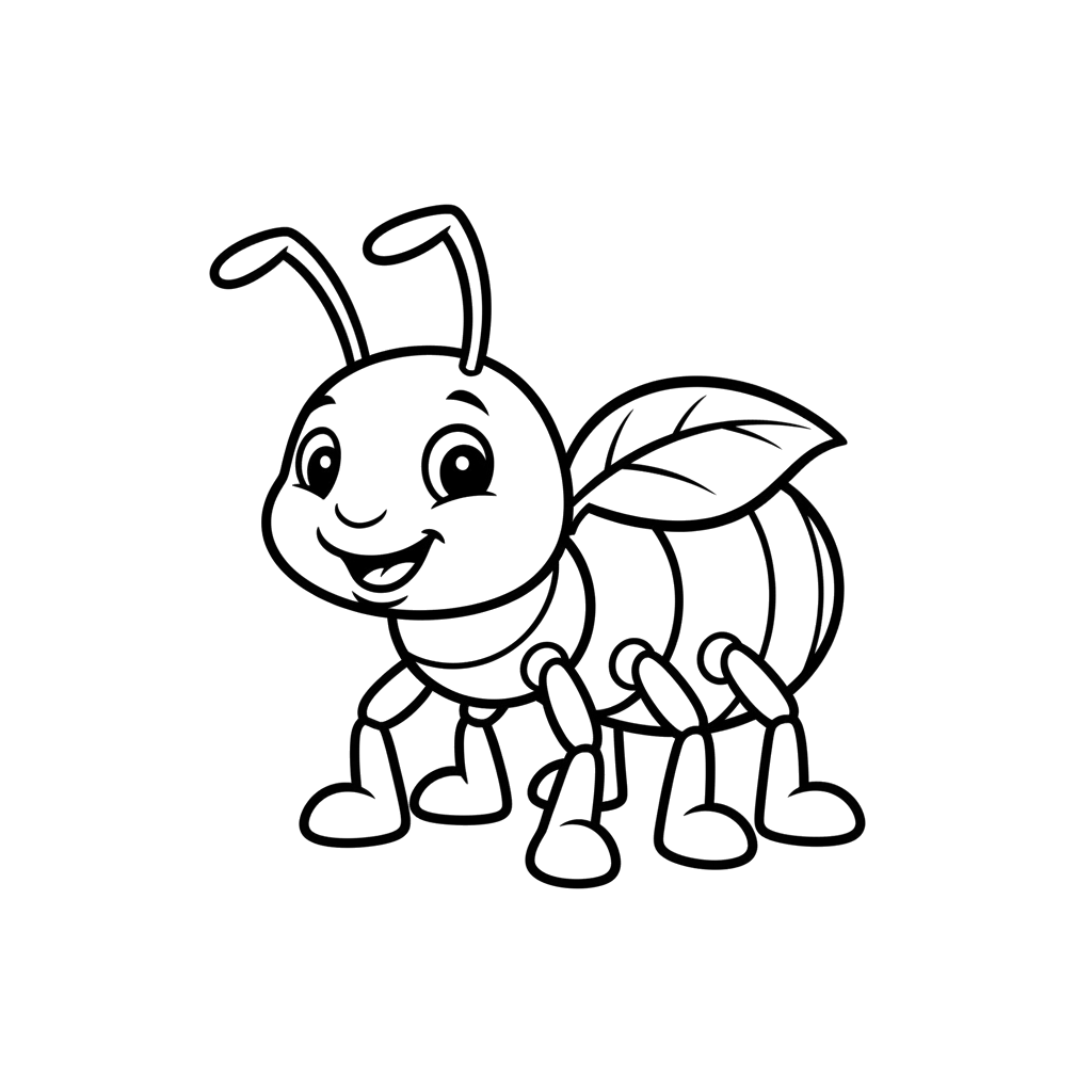 Ant free bugs & insects coloring page line art