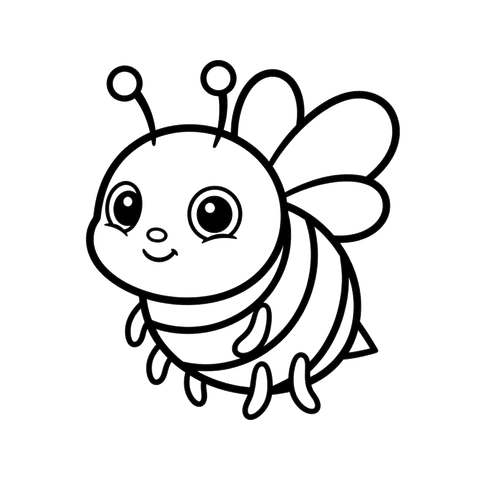 Bee free bugs & insects coloring page line art