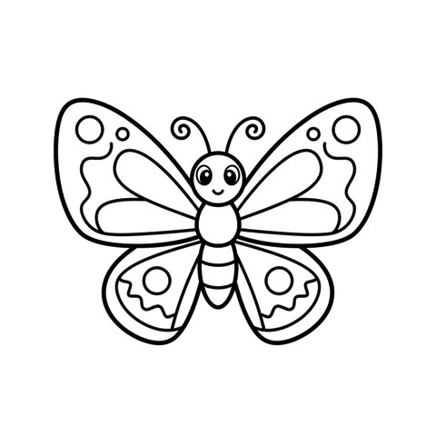 Butterfly free bugs & insects coloring page line art