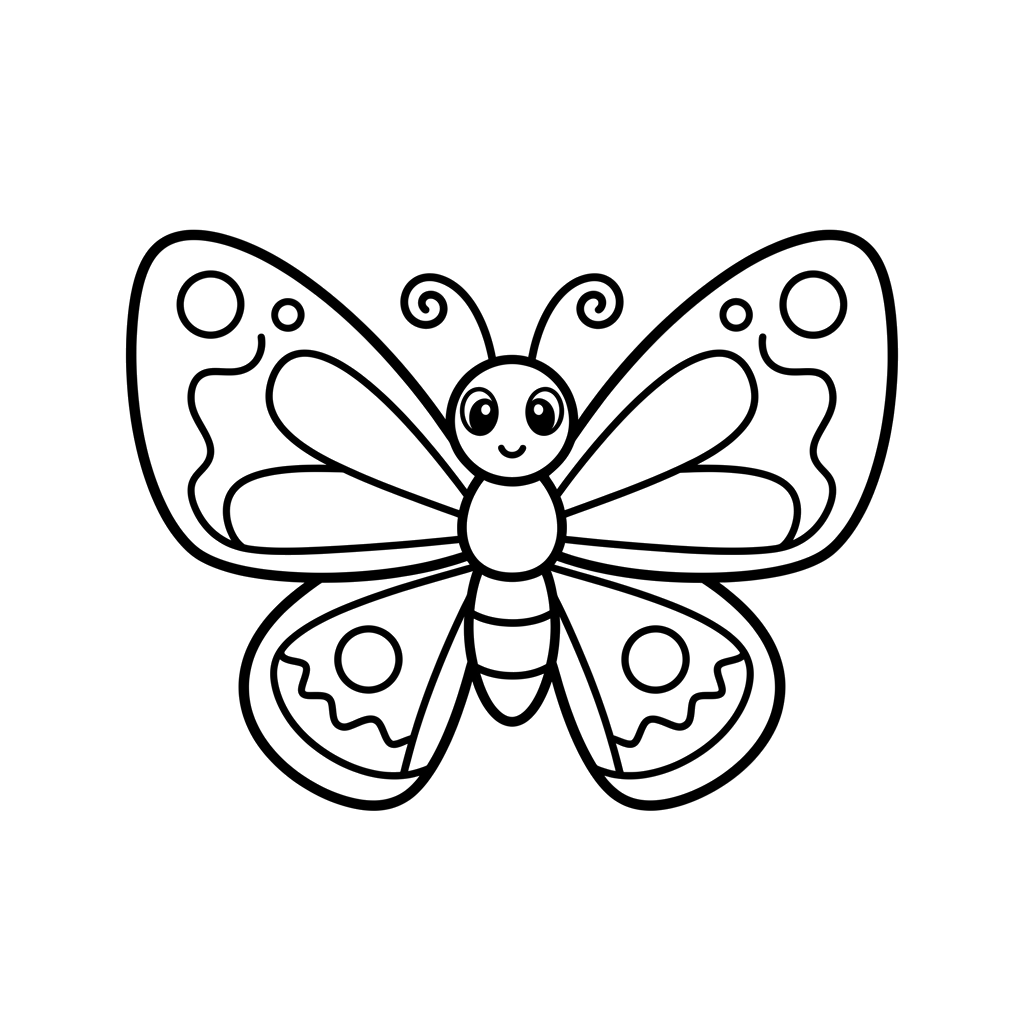 Butterfly free bugs & insects coloring page line art