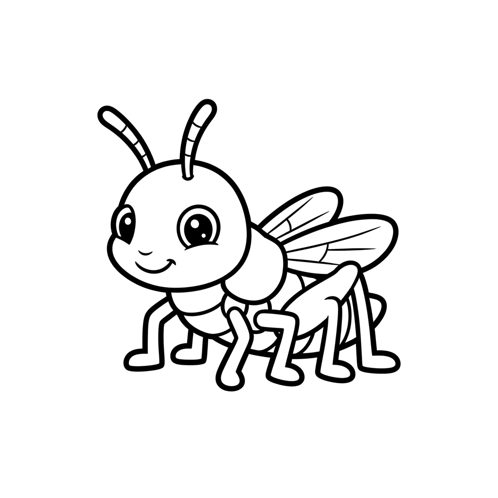 Grasshopper free bugs & insects coloring page line art