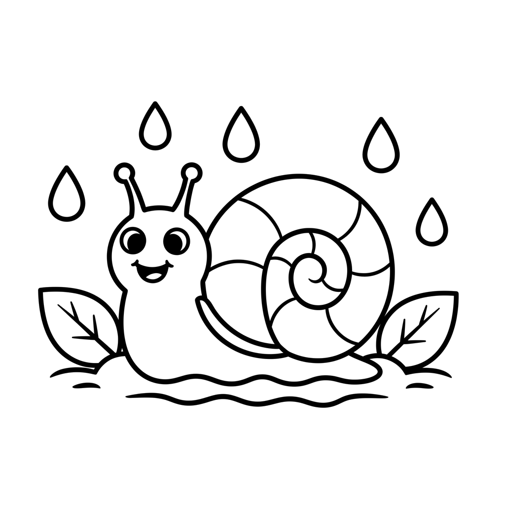Snail free bugs & insects coloring page line art
