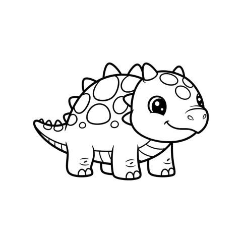 Ankylosaurus free dinosaurs coloring page line art