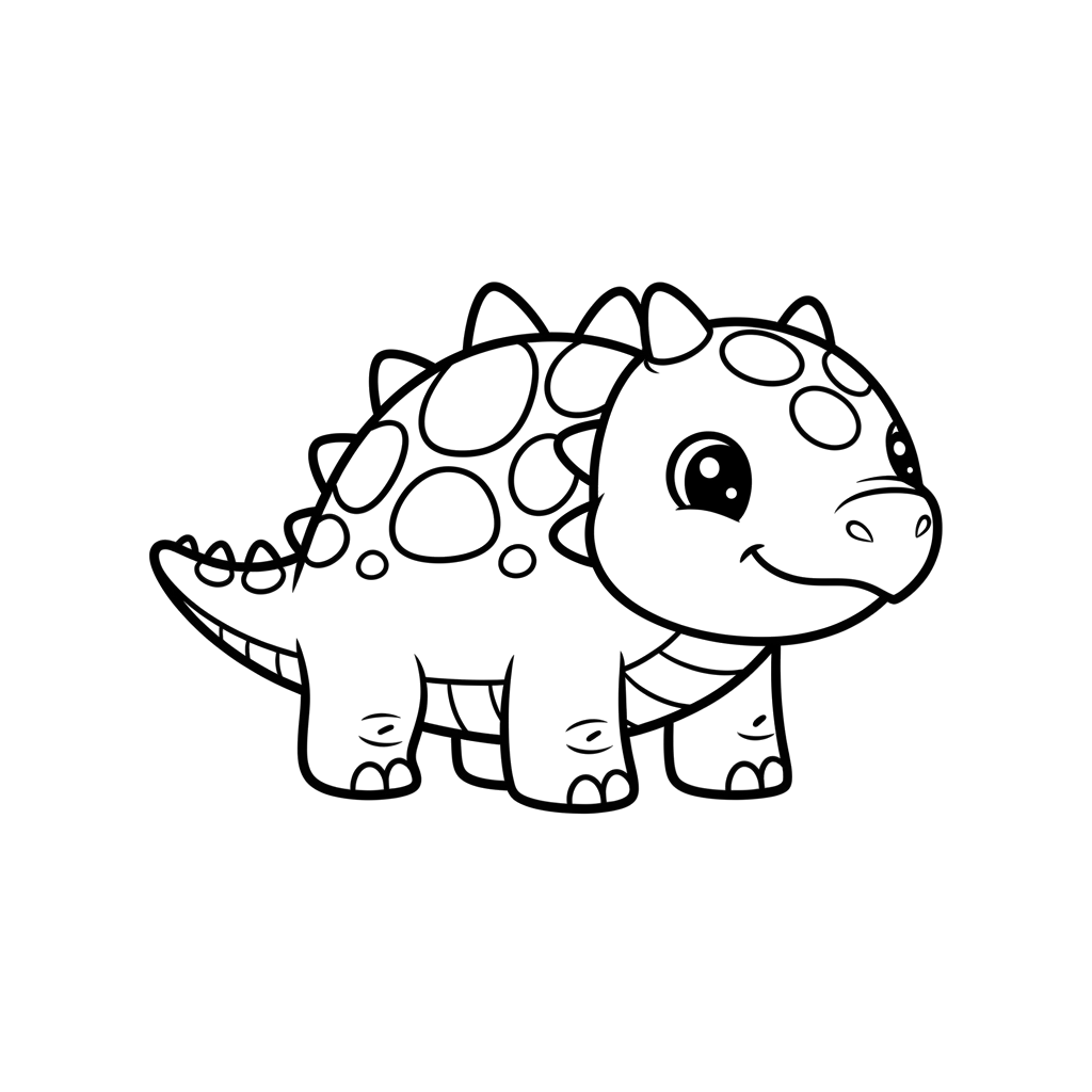 Ankylosaurus free dinosaurs coloring page line art