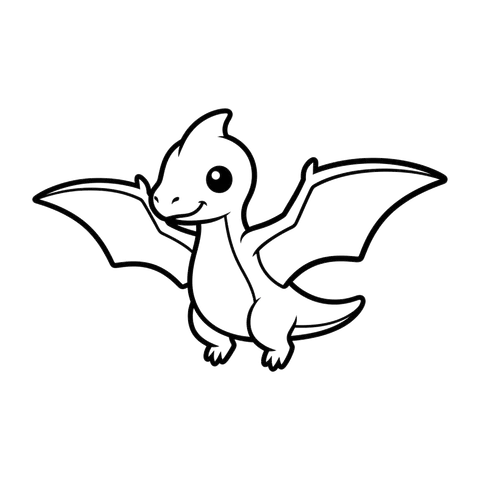 Pterodactyl free dinosaurs coloring page line art