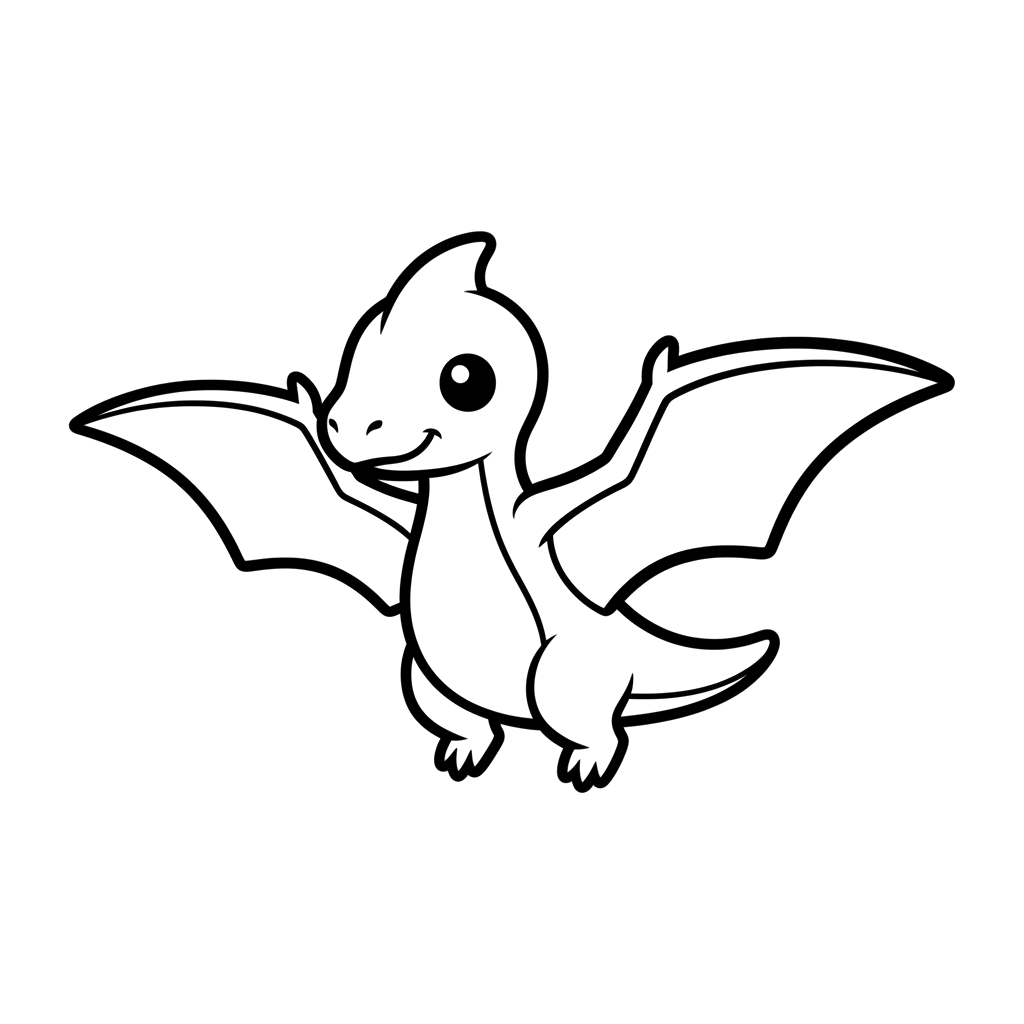 Pterodactyl free dinosaurs coloring page line art
