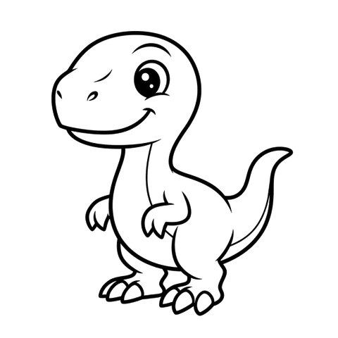 Raptor free dinosaurs coloring page line art