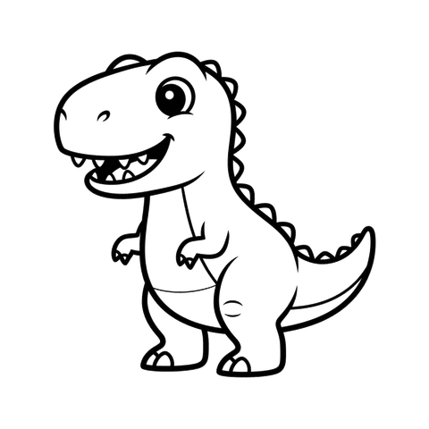 T Rex free dinosaurs coloring page line art