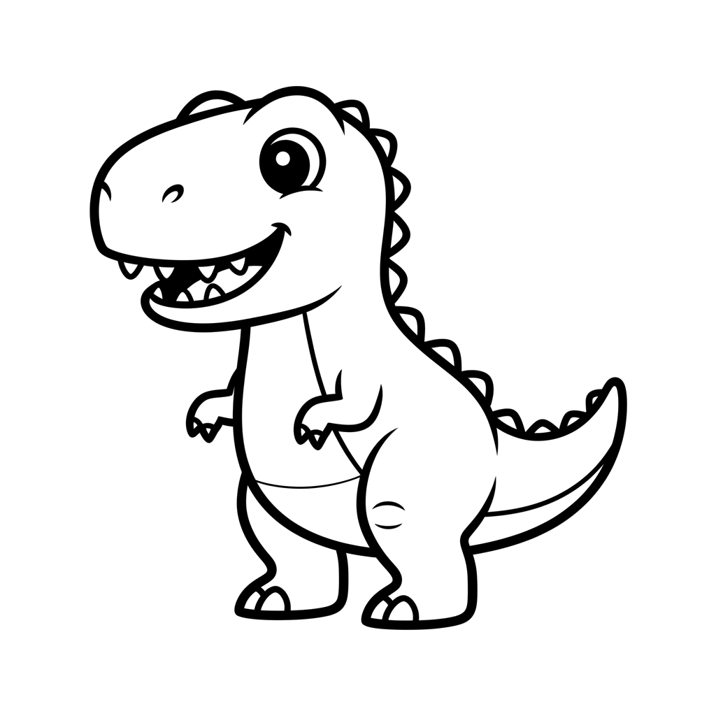 T Rex free dinosaurs coloring page line art