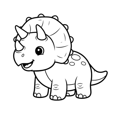 Triceratops free dinosaurs coloring page line art