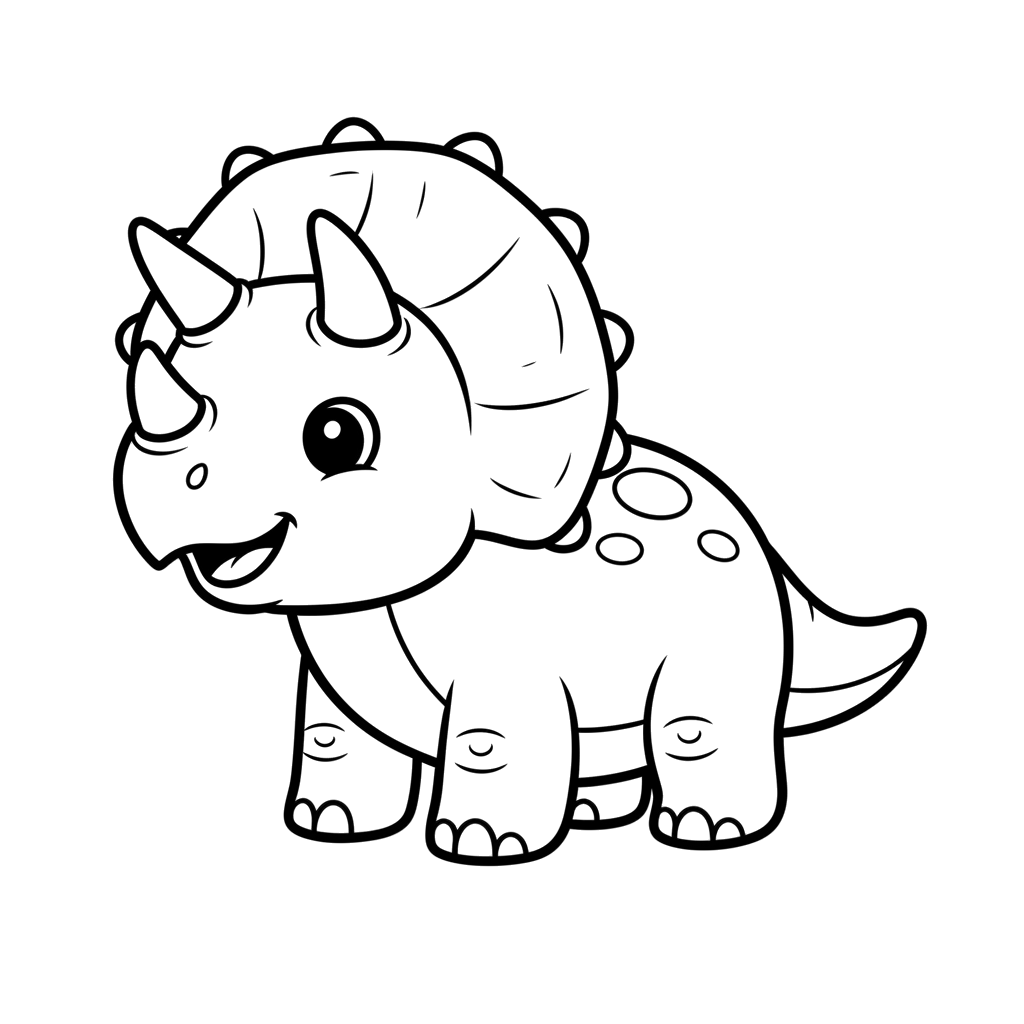 Triceratops free dinosaurs coloring page line art