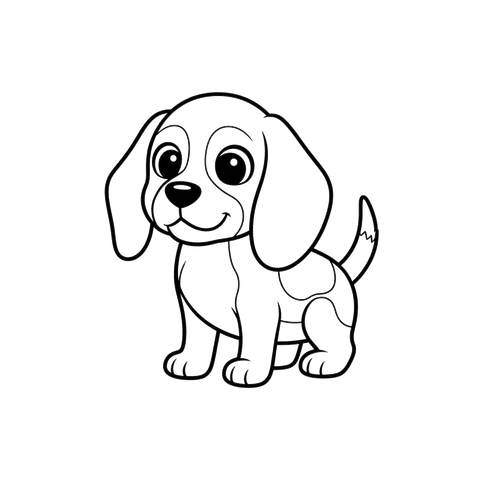 Beagle free dogs coloring page line art
