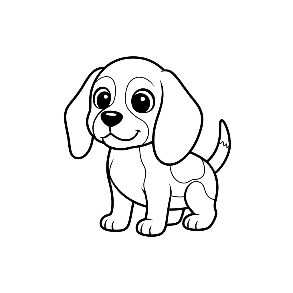 Beagle free dogs coloring page line art