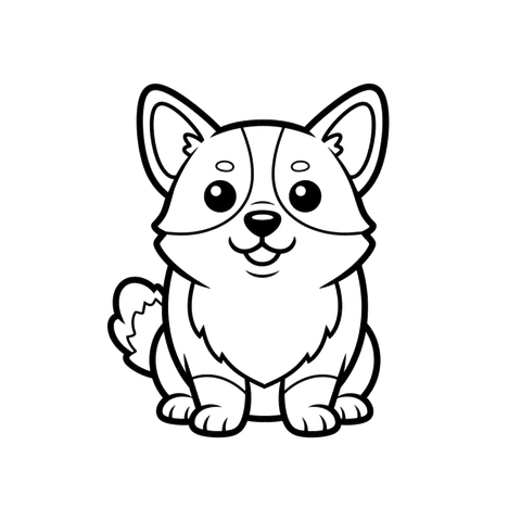 Corgi free dogs coloring page line art