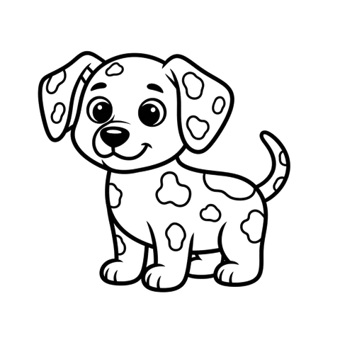 Dalmatian free dogs coloring page line art