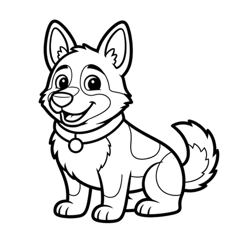 German Shepherd free dogs coloring page line art