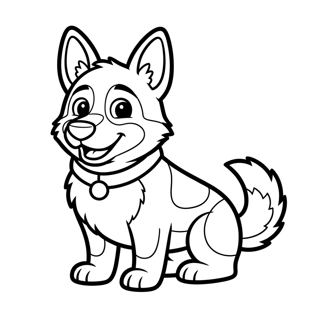 German Shepherd free dogs coloring page line art