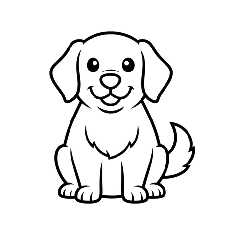 Golden Retriever free dogs coloring page line art
