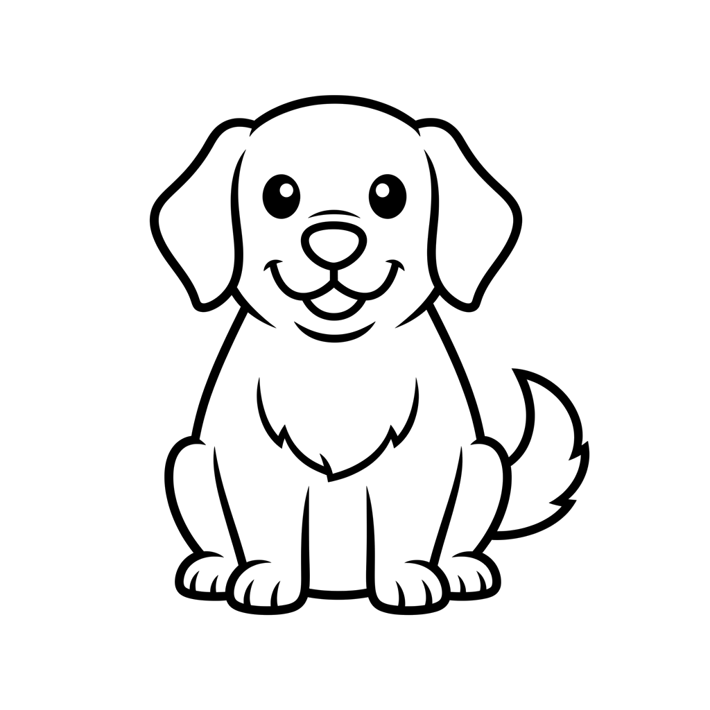 Golden Retriever free dogs coloring page line art
