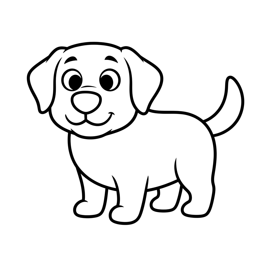 Labrador free dogs coloring page line art