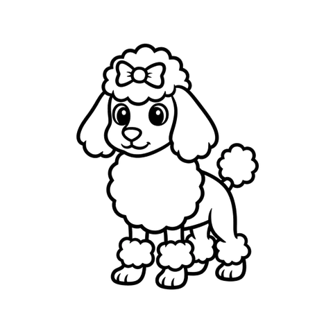 Poodle free dogs coloring page line art