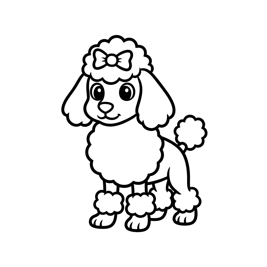 Poodle free dogs coloring page line art