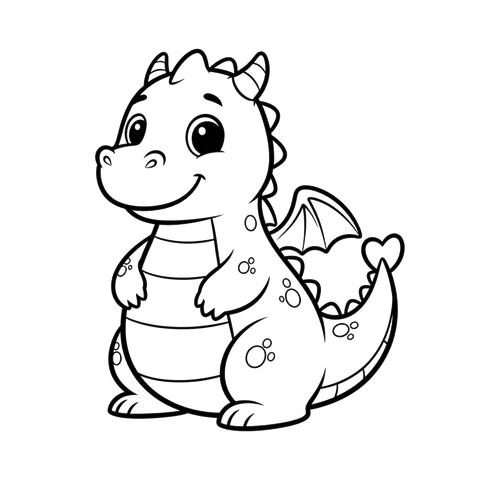 Dragon free fantasy coloring page line art