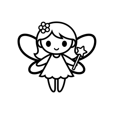 Fairy free fantasy coloring page line art