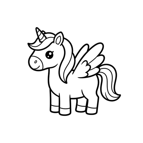 Pegasus free fantasy coloring page line art