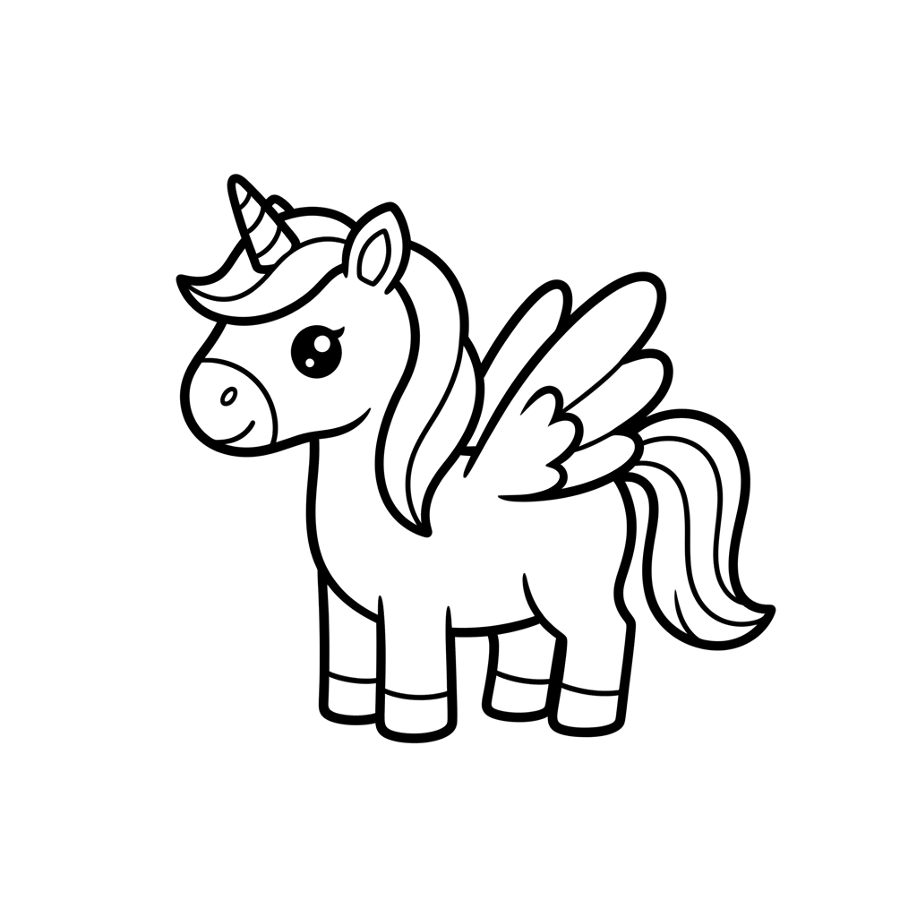 Pegasus free fantasy coloring page line art