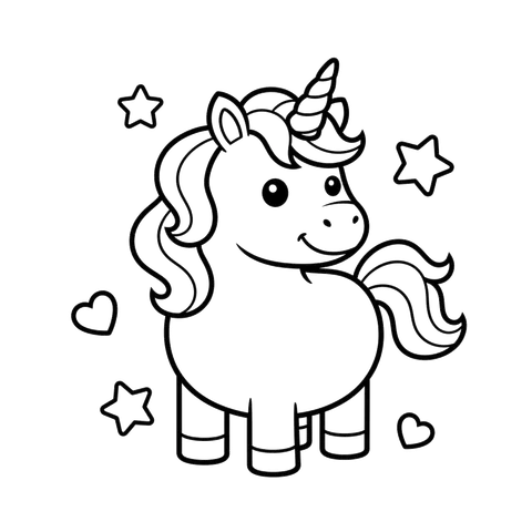 Unicorn free fantasy coloring page line art