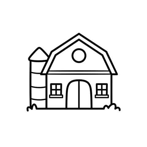 Barn free farm coloring page line art