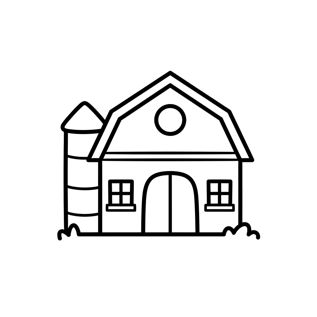 Barn free farm coloring page line art